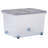 Wham 32L Box with Wheels & Folding Lid Pack of 5 Clear/Cool Grey