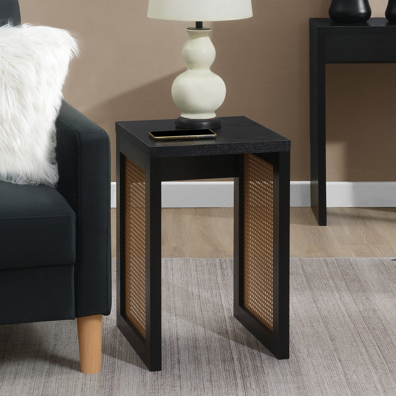 Table de bout traîneau Siems, Noir / beige orge