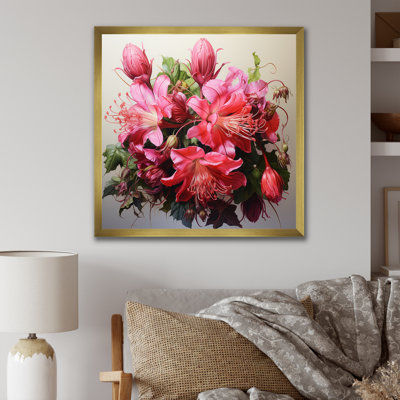 Fuchsia rétro rose, art mural Fuschia