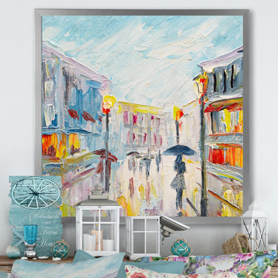 Romantic Couple In Love In Paris " Romantic Couple In Love In Paris " Painting Print