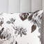 Édredon pour grand lit à imprimé floral avec couvre-oreiller noir et blanc, 2 taies décoratives assorties, coussins carrés, double / grand doux, comprend des taies décoratives