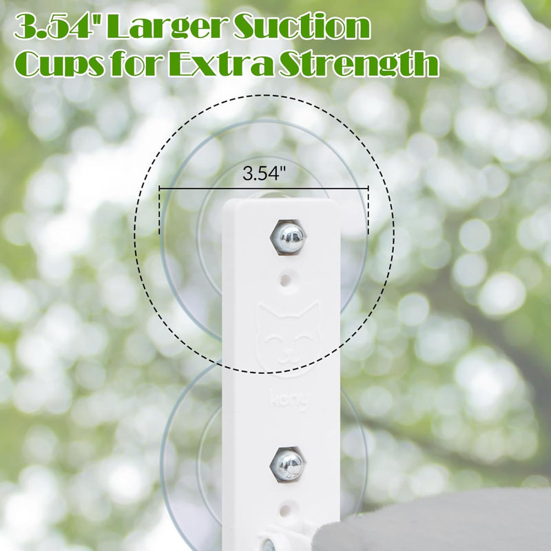 Foldable Cat Window Perch With 4 Larger Suction Cups, Cordless Window Bed With Reversible Cover For Cats Inside, Grey