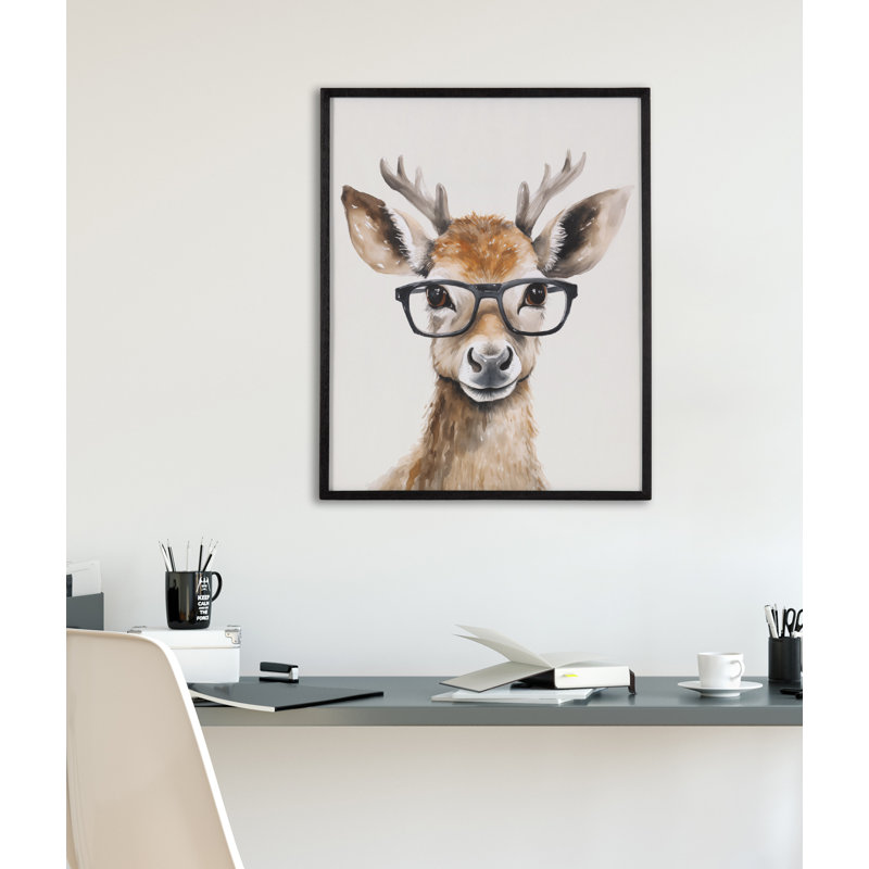 Adorable animal, art mural, H 16,65 po x l 20,65 po, Cadre noir