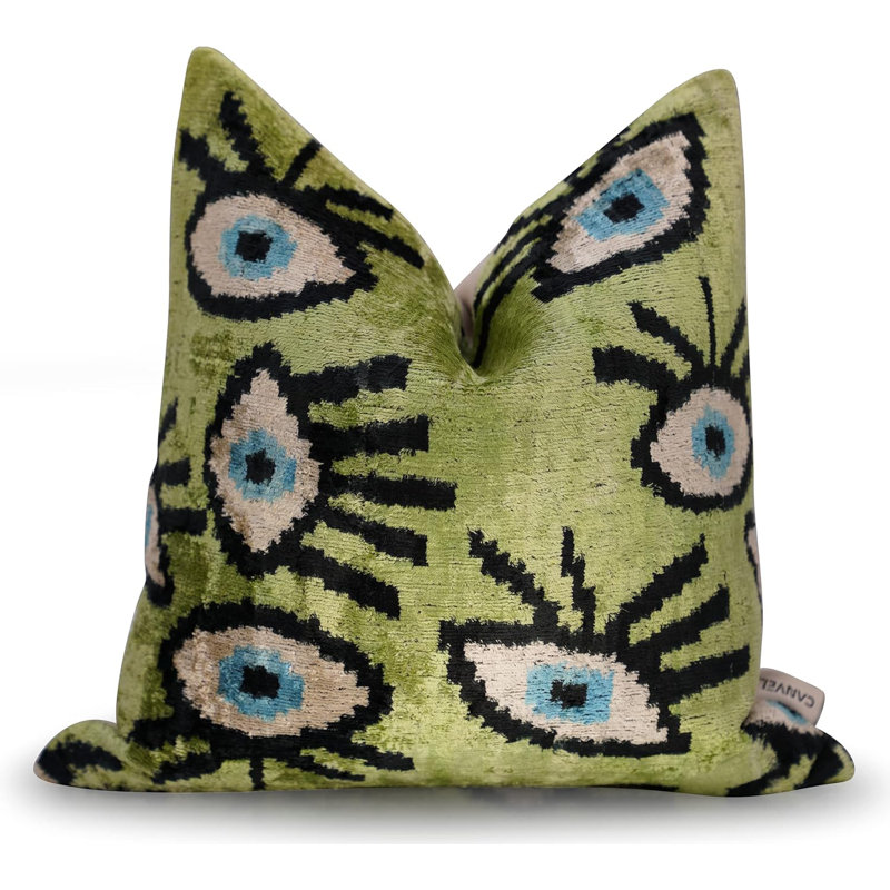 Velvet Throw Pillow, Green