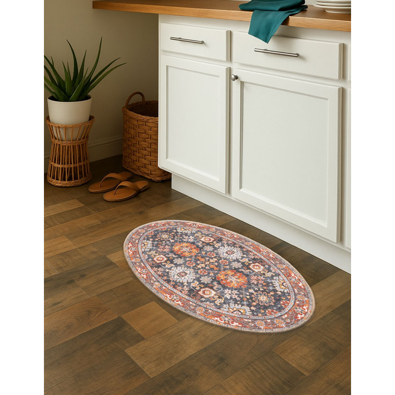 Tapis bleu marine Aucun, Ovale 2 pi x 3 pi 1 po