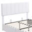 Lit plateforme tapissier blanc avec espace hydraulique. Fabrication en contreplaqué, 12 lattes. Aucun sommier tapissier requis. Revêtement en lin élégant. Capacité de 400 lb. Matelas non inclus: L 78,3 po x l 57,4 po x H 45,5 po-831190292-831190295