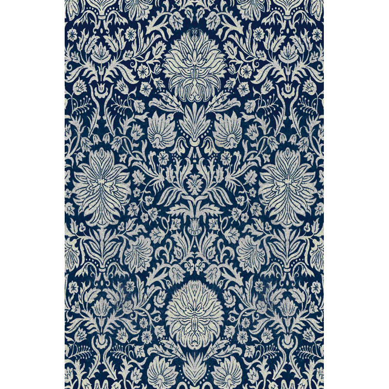 Tapisserie baroque en bleu marine II, H 12 po x l 8 po