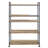 Industrial Style Bookshelf With Ample Storage Space And 4 Tier Wooden Shelves In Black Oak Stylish Rectangular Metal Frame Of For