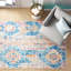Tapis bleu / beige / orange Leanora Southwestern-910136262