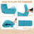 Outdoor Replacement Cushion Set  4.7" Thick High Back Seat / Back Cushions with Ties, Buckle (Set of 2)-2085944026
