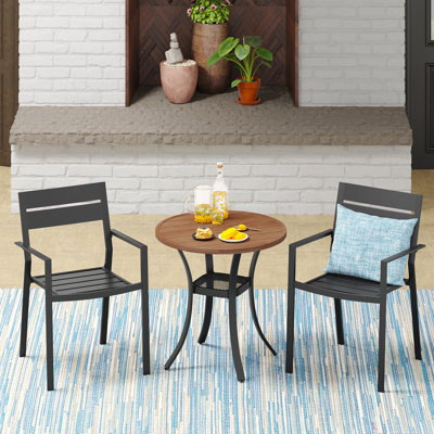 Rares Outdoor Metal 3 Piece Bistro Set by Charlton Home