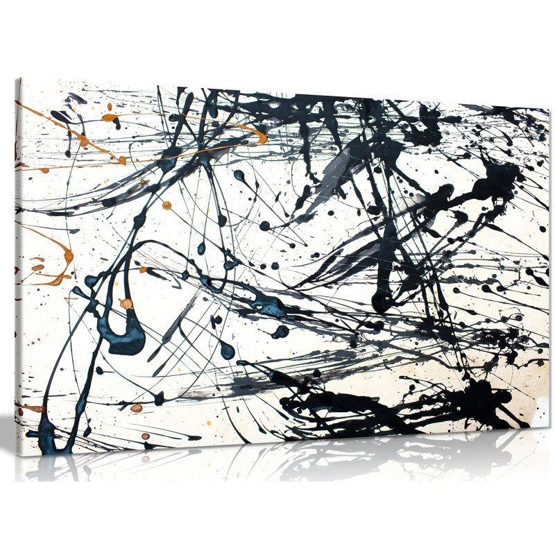 Abstract Modern Art Jackson Pollack - Wrapped Canvas Print, 61cm H x 91cm W