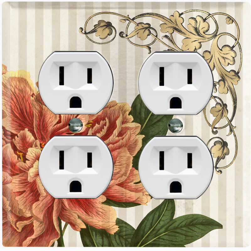 Patterned 4 - Gang Toggle Light Switch Standard Wall Plate