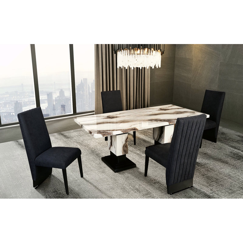 Chaise de salle à manger 2PK, Noir