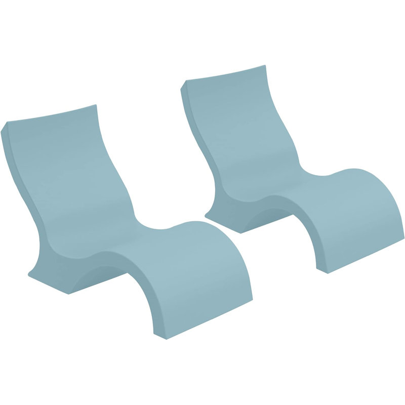 Fauteuil à dossier bas Ledge, Bleu clair