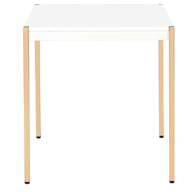 White and gold square end table