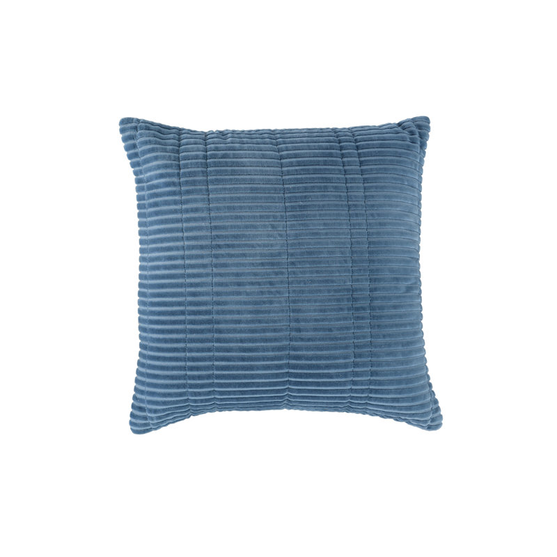 100% Cotton Throw Pillow, Blue, Down Alternative