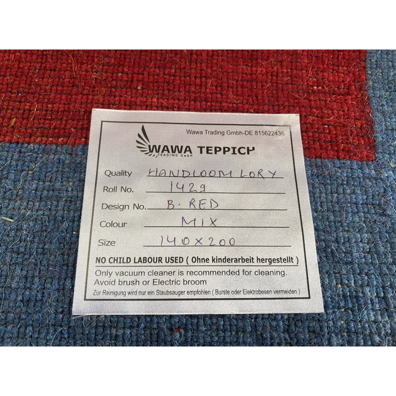Hand Woven Red Indoor Rug, Rectangular 140 x 200cm