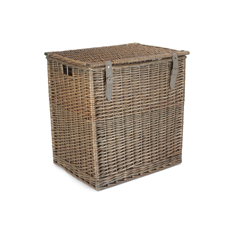 Wicker Vintner Hamper Storage Basket, Antique Wash, 50cm H x 46cm W x 37cm D