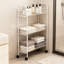 Chariot de rangement mince à 3 niveaux avec paniers | Organisateur utilitaire étroit en métal pour la salle de lavage, la salle de bain et la cuisine | Structure en acier robuste avec roulettes