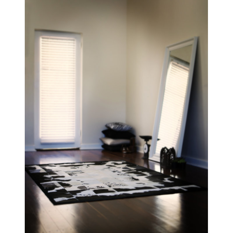 Rompecabeza Cowhide Abstract Area Rug, Rectangle 9' x 12'