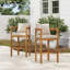 Tabouret d'extérieur en bois de teck avec coussin, ensemble de 2
