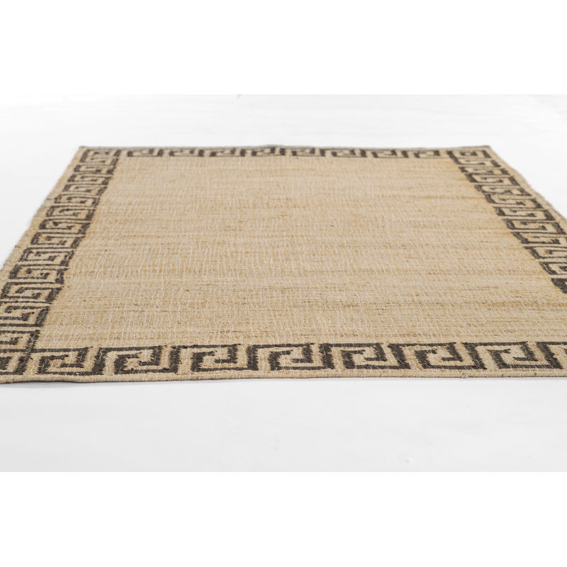 Erin Gates by Momeni Orchard Greek Key Jute and Wool Hand Woven Brown Area Rug 9' X 12', Runner 2'3" x 8'
