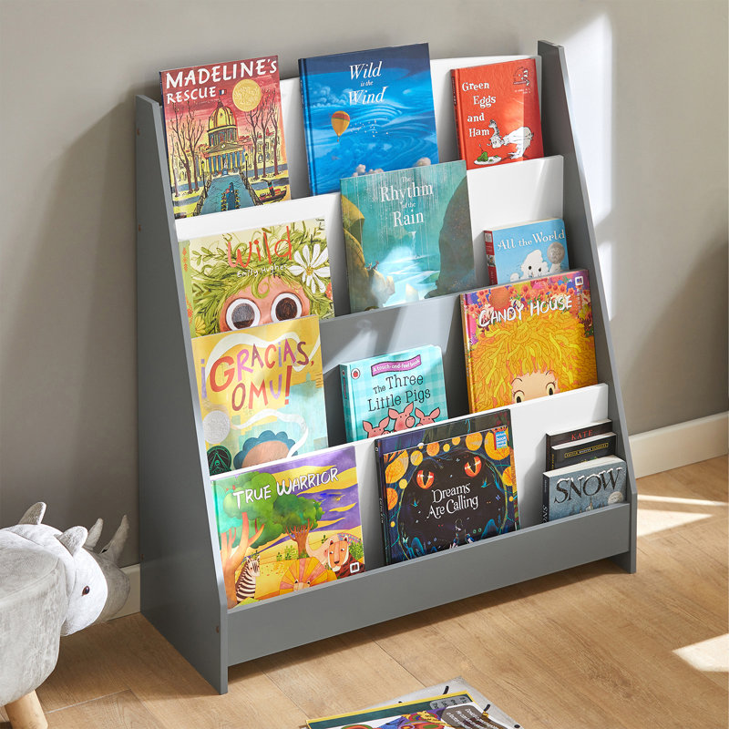 Flickinger 88cm H X 80cm W Furniture Kids Book Display, Grey/White