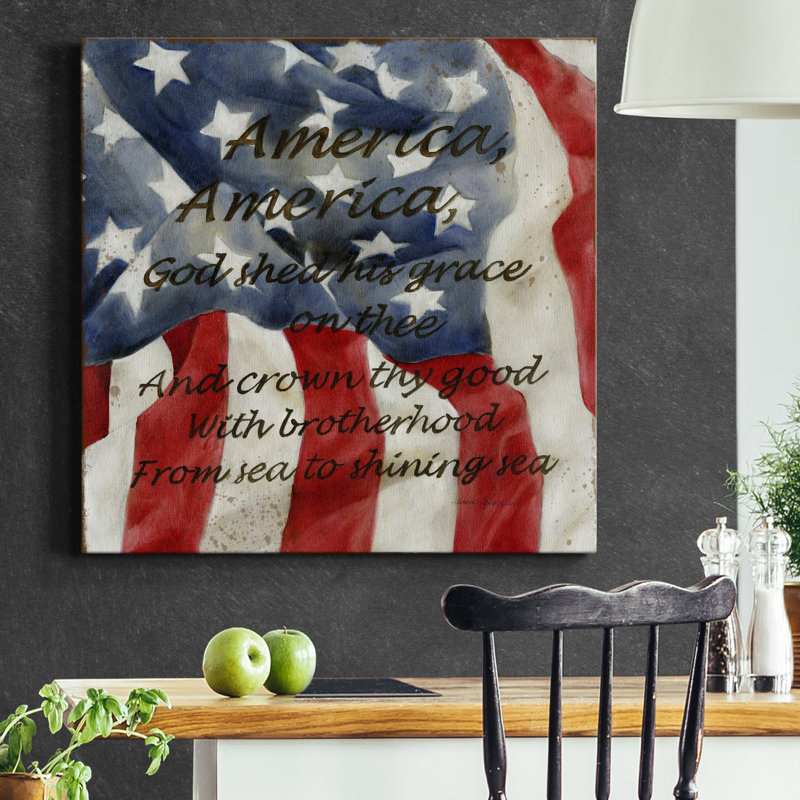 America - reproduction sur toile tendue, H 40 po x l 40 po x P 1 po
