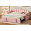 Lit plateforme simple en velours rose doux avec couchette escamotable plateforme et couchette