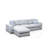 Stylish Corner Sofa with Table, Light Grey, 114.2 x 76.4 x 33.5 inches | Beech Wood & Chipboard Frame, 100% Polyester Fabric | Comfortable 18 DNS Foam & Spring Cushioning | Includes 2 Portable 17.7 x 17.7 inch Cushions, Walnut Legs, Scandinavian Design-1333674673-1333674672