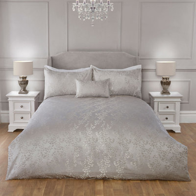 Melody Silver Luxury Jacquard Duvet Set    