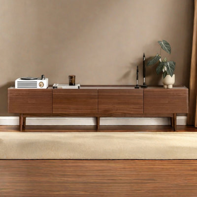 Meuble télé en bois de noyer avec quatre tiroirs
