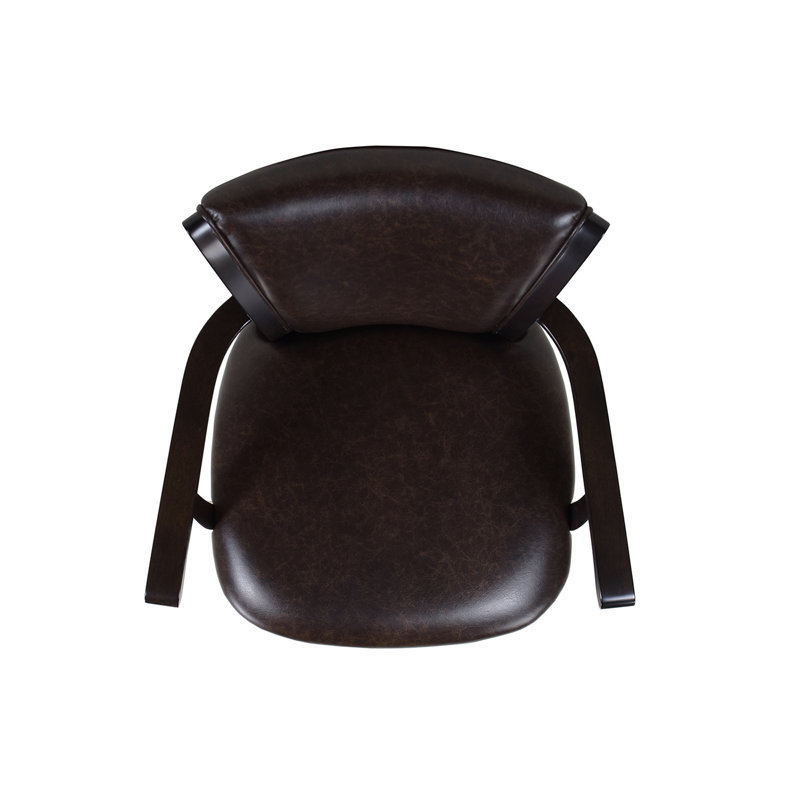 Meola Swivel Upholstered Counter Stool with Solid Wood Frame, Bar Stool (31” Seat Height), Vintage Brown
