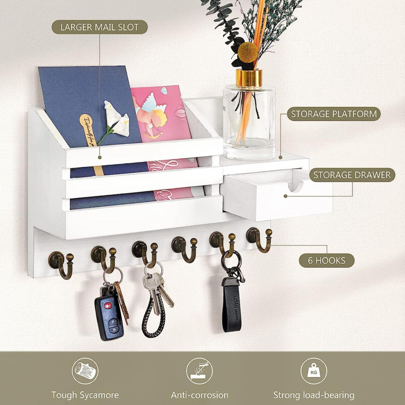Organisateur mural Nelvina, H 2,36 x l 3,34 x P 7,08, Blanc