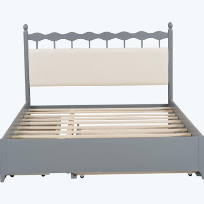 Queen Wooden Storage Platform Bed with 2 Big Drawers and Twin Trundle -  Alcott HillÂ®, E624F7BA29B44F22974AA16625BEDC07