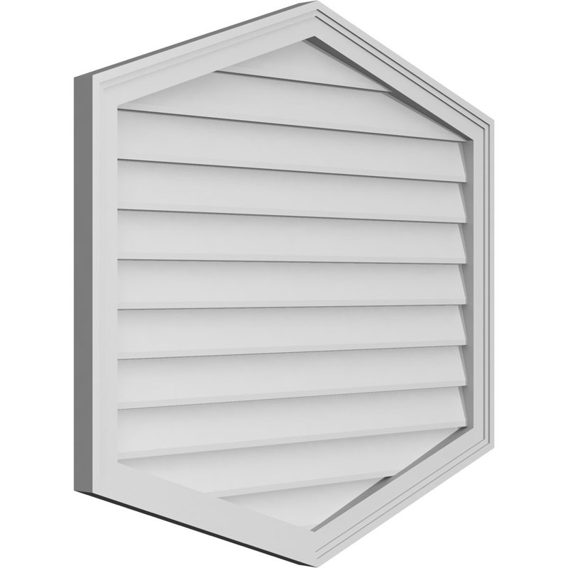 Ventilé vertical à pignon vertical 4/12 po, H 34 po x l 36 po x P 1,5 po