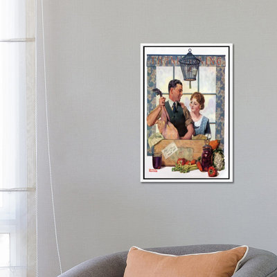 Couple Uncrating Turkey by Norman Rockwell - Gallery-Wrapped Canvas Giclée on Canvas