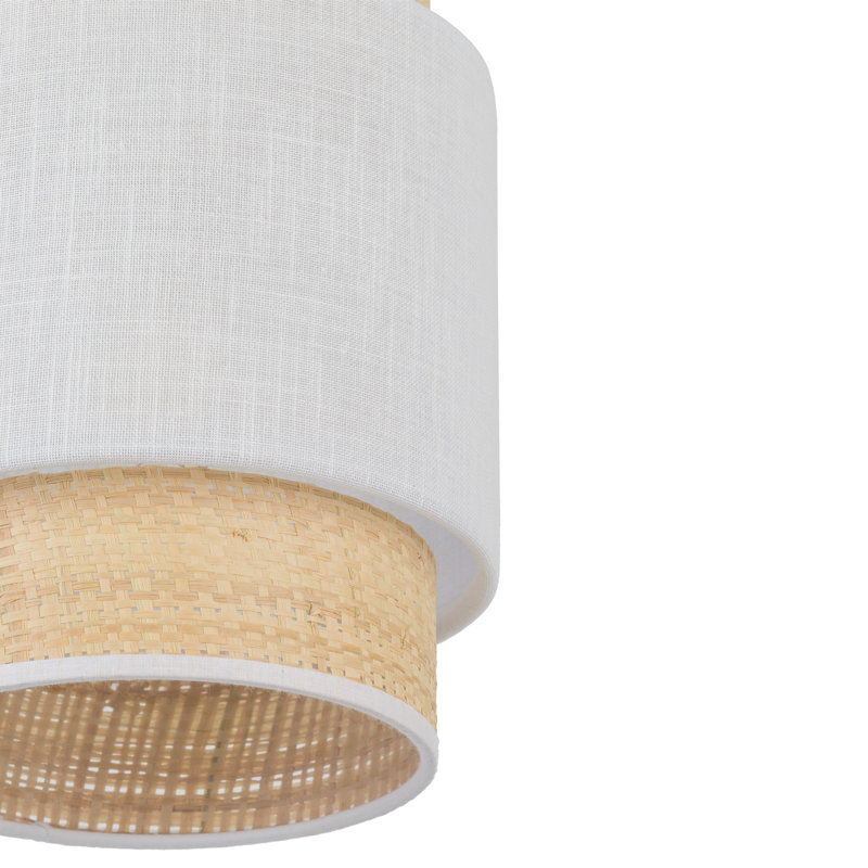 Adibah 1 - Light Drum Pendant, White/Beige