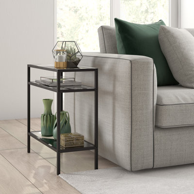 Glass Top Four Leg Rectangular Side Table