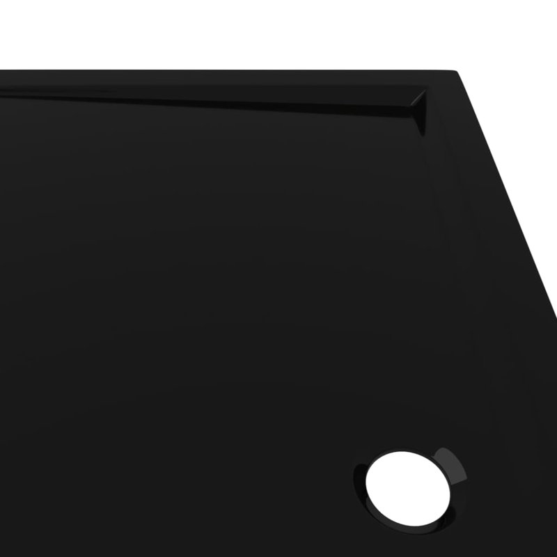 Jamieson Plastic Shower Tray, Centre, Black, 4cm H x 120cm W x 70cm D