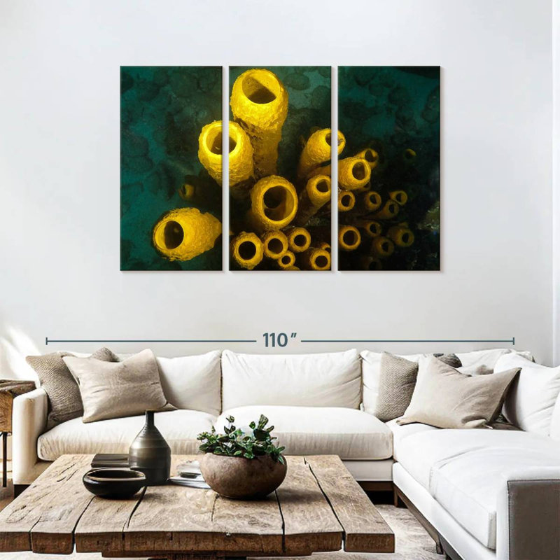 Brampt Yellow Pipe Corals, 48" H x 74" W
