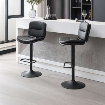 Sahla Swivel Upholstered Adjustable Height Counter Stool with Metal Frame