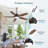 Cissline 52" Indoor/Outdoor Modern Brown Blade Waterproof Plug-in Ceiling Fan With Light and Remote Control for Patios & Covered Spaces
