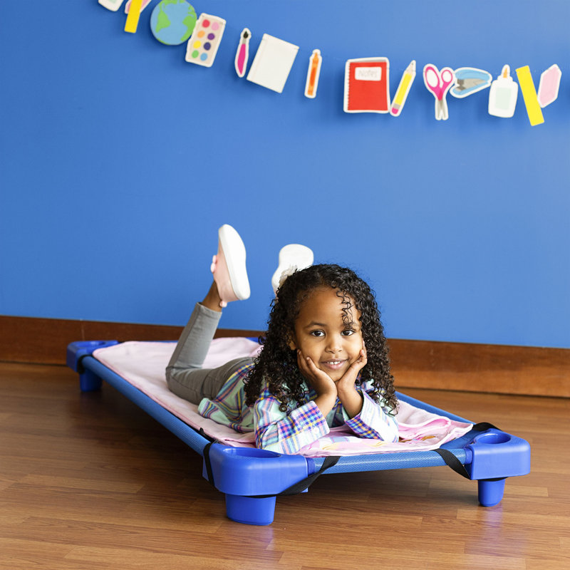 Tapis de sieste Wildkin Modern Kids - mélange de coton doux avec coussin et sangles élastiques pour l'école et les voyages - Chevaux