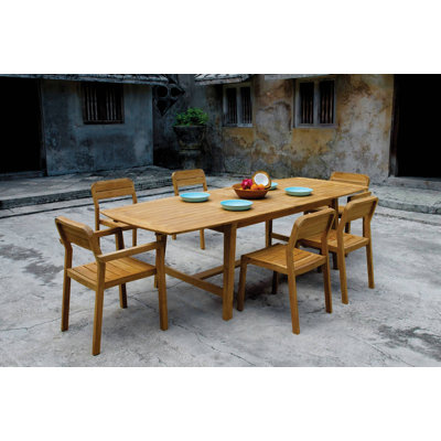 Ausziehbarer Esstisch Kaj aus Teak