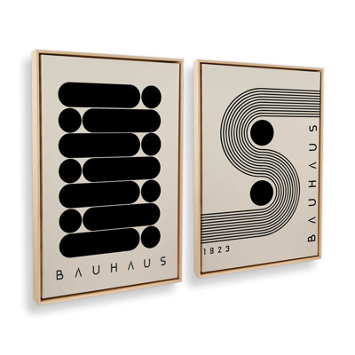 Ensemble de 2 impressions sur toile géométriques Bauhaus Energy