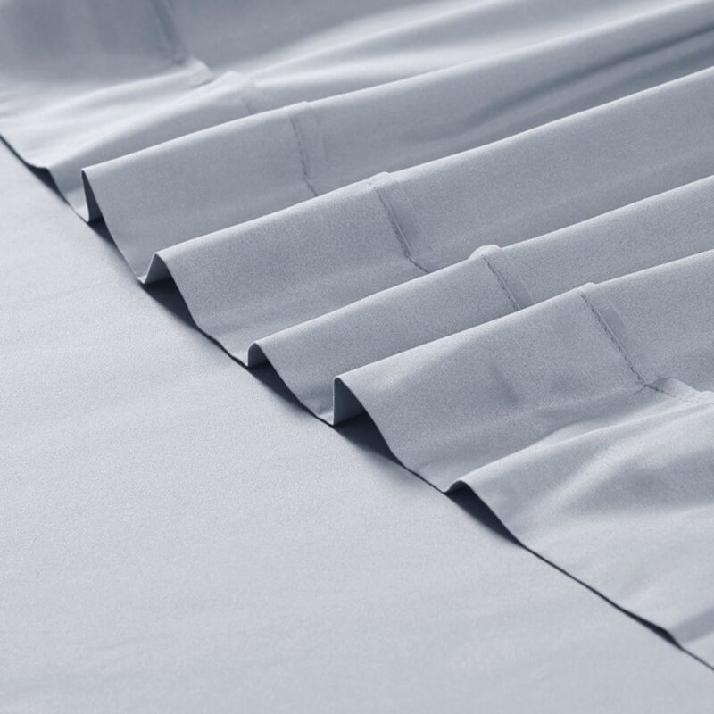 Cotton Blend Sheet Set, Gray, Queen Sheet Set + Fitted Sheet + 2 Pillowcases
