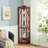 Glass Cabinet Lighted Corner Cabinet Corner Display Curio Cabinet-495091333