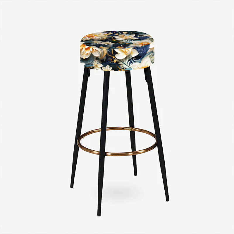 Purant - Ensemble de 2 tabourets floraux